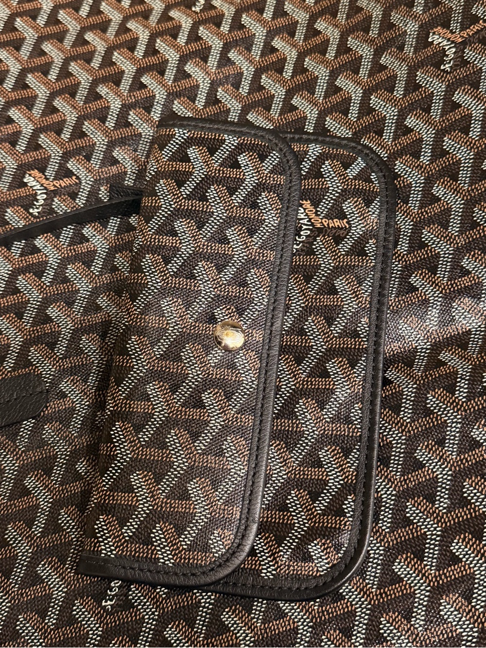 Goyard Saint Louis GM tote in Black and Brown Goyard Canvas - Picture 9 of 16